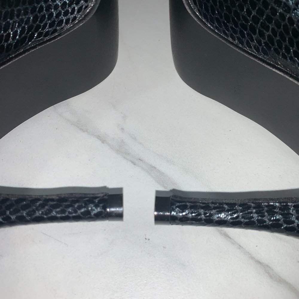 NWOT LUMIANI INTERNATIONAL  Snakeskin Black Heels - Picture 5 of 7